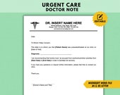 Editable Doctor Note Template, Urgent Care Excuse (MS Word File)