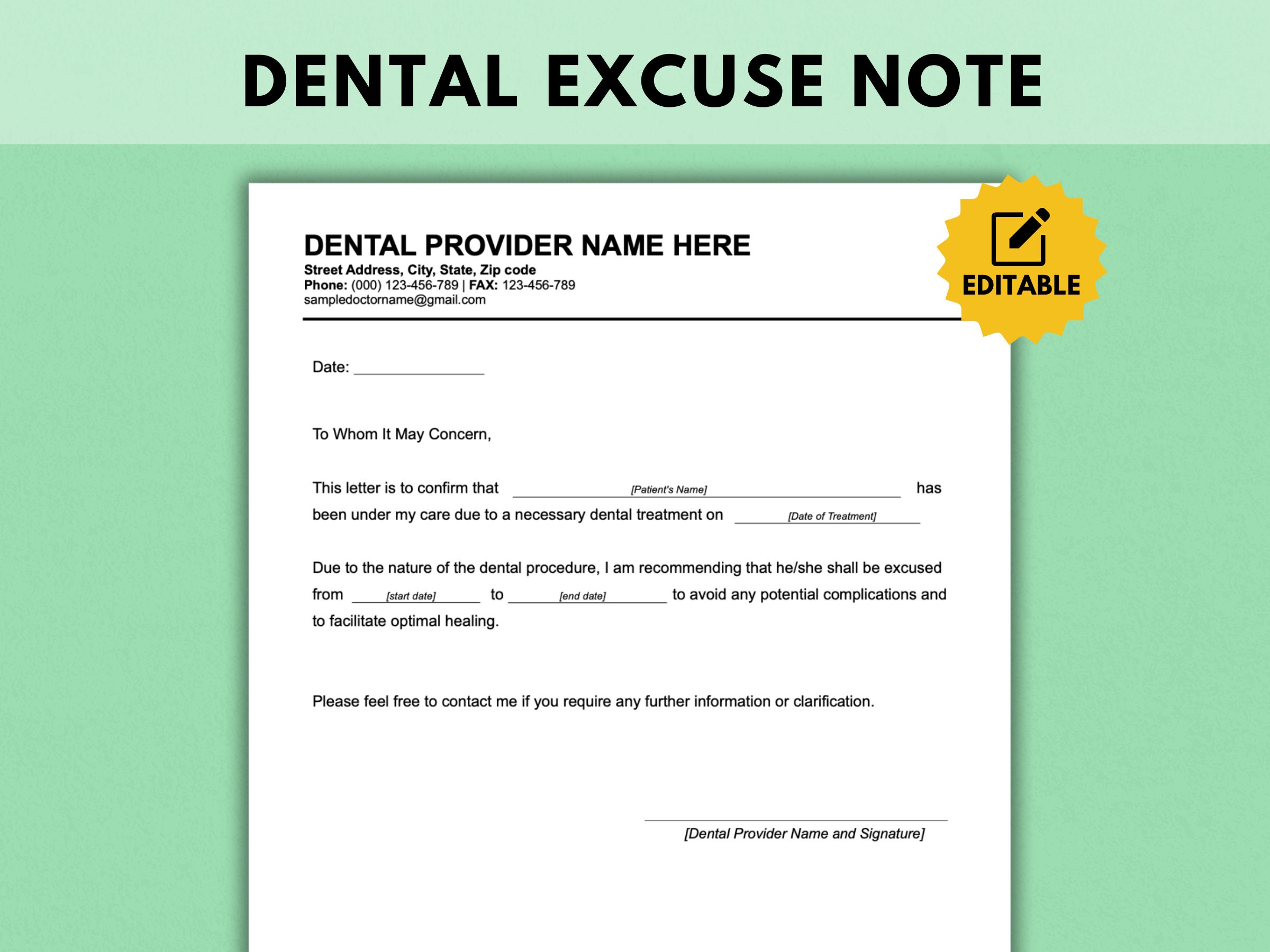 Dentist Excusenote Template Orthodontic Medical Excuse Note Instant Dentist Excusenote Template Orthodontic Medical Excuse Note Instant