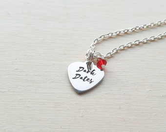 Dark Dates heart charm necklace