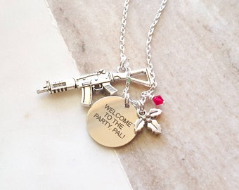 Welcome to the party, pal! necklace | Christmas Charm Necklace|  Inspired by Die Hard