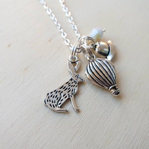 The Aeronaut necklace Charm necklace on 18 chain with hare and balloon charms. Inspired by Lee Scorseby from His Dark Materials image 2