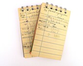 Stocking Stuffer - Literary Gift - Vintage Library Card Notebook - Teacher Gift - Librarian - Cream - Winter White