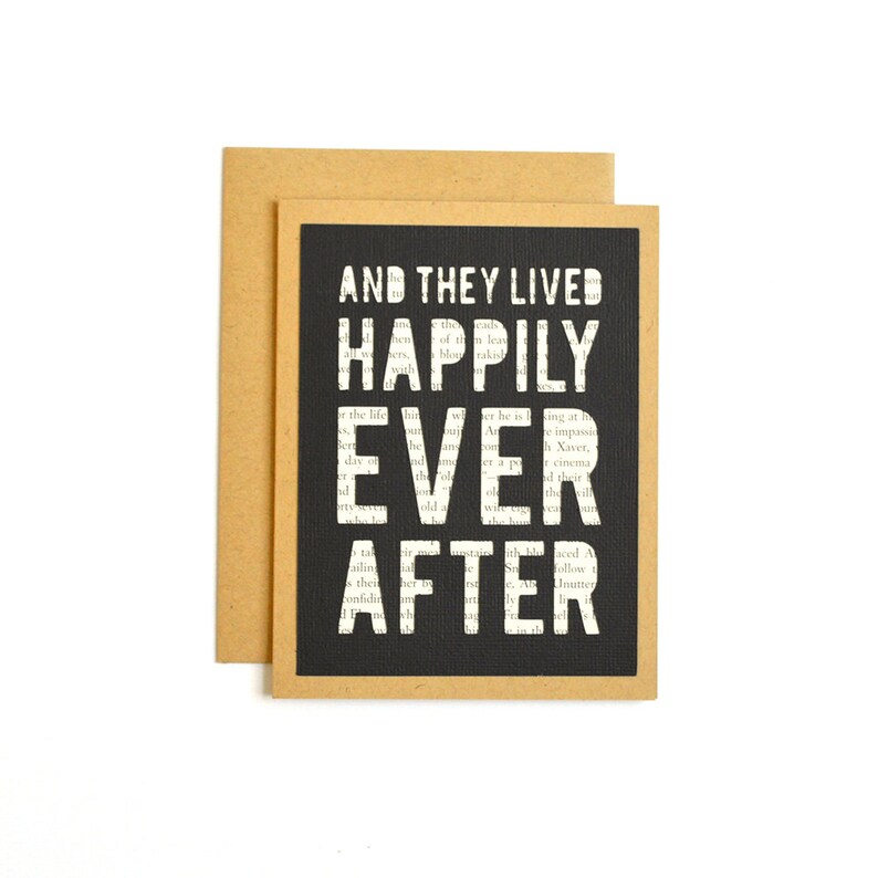 Bookish Card Happily Ever After Storybook Themed Wedding Card for Couple Literary Wedding Card Engagement Card for Book Lovers