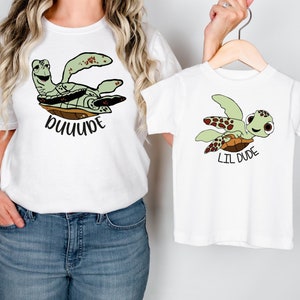 Geck und Lil Dude, Vater und Sohn Disney Shirt, Vater Sohn Shirts, Disney Papa Shirt, Squirt Shirt, Crush Shirt, Disney World Papa Shirt