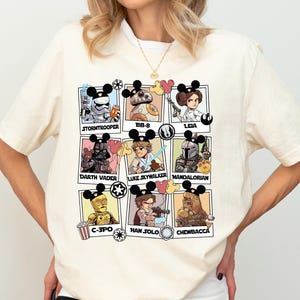 Disney Star Wars Characters Shirt, Galaxy&#39;s Edge Shirt, Stormtrooper And Darth Vader Shirt, Leia & Han Solo Baloon Shirt, Mandalorian Shirt