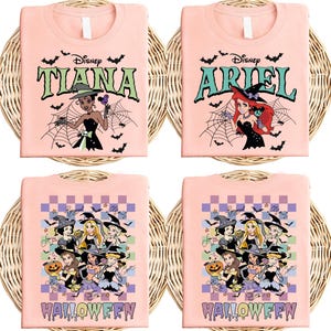 Disney Princess Halloween Shirt, Spooky Princess Sweatshirt, Cinderella Ariel Belle Elsa Witches T-Shirt, Disneyland Halloween Girls Tees