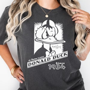 Camiseta de Disney con el pato Donald enojado, camiseta clásica del pato gruñón, camiseta de personajes de Disney, camiseta de vacaciones familiares en Disneyland WDW, camiseta de viaje a Disney