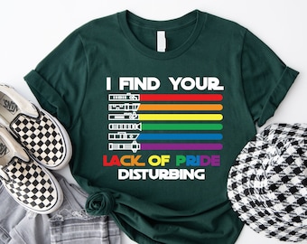 LGBT Star Wars Pride, I Find Your Lack of Pride Disturbing Shirt, Lightsaber Rainbow Flags Shirt, Pride Month Shirt, LGBT Pride Lesbian Tee