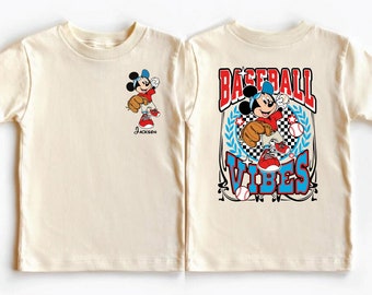Disney Mickey Baseball Vibes Shirt, Custom Disney Sports Shirt, Kids Baseball Shirt, Toddler Baseball Shirt, Matching Family Shirt