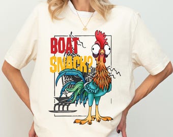 Boat Snack Hei Hei Shirt, Disney Snacks Sweatshirt, Hei Hei Kids Tee, Moana Chicken Tee, Disneyland Snacking Shirt, I'm Here For The Snacks
