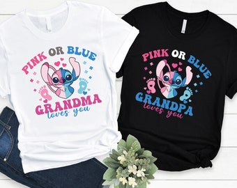 Disney Stitch Angel Gender Reveal Shirt, Keeper Of The Gender Shirt, Baby Shower Blue or Pink Shirt, Boy or Girl Pregnancy Tee, New Mom Tee