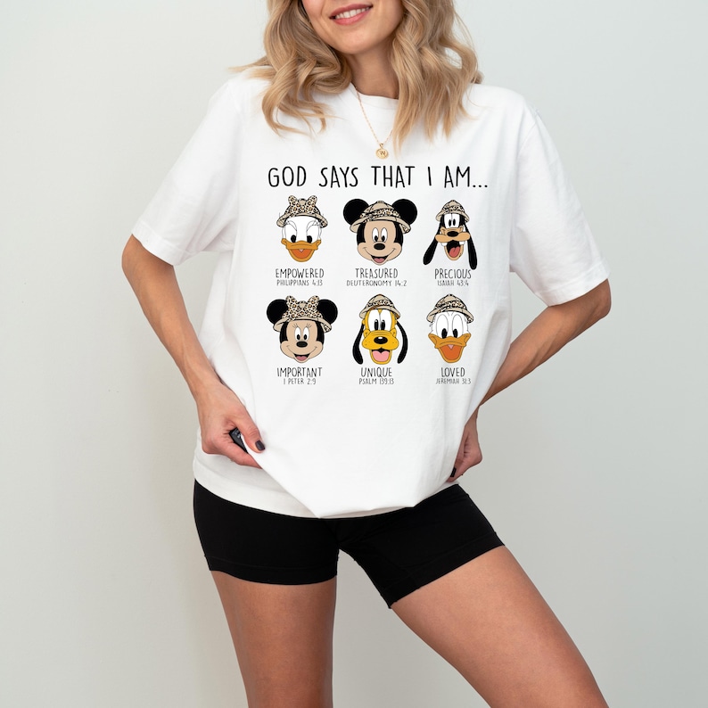 Mickey & Friends God Says Shirt, Disney Bible Verse T-Shirt, Mickey God Says That I Am Tee, Religious Kids Tee, Disneyland Motivational Tee