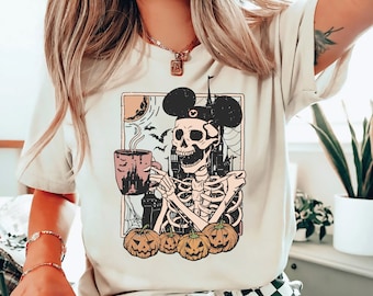Mickey Skeleton Halloween Shirt, Disney Halloween Pumpkin Shirt, Trick or Treat Shirt, Spooky Season Tee, Halloween Party Gift