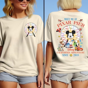 Disney Mickey Pixar Pier Shirt, Meet me at Pixar Pier Shirt, Pixar Characters Tee, Disney California Adventure Tee, Disney Family Trip Shirt
