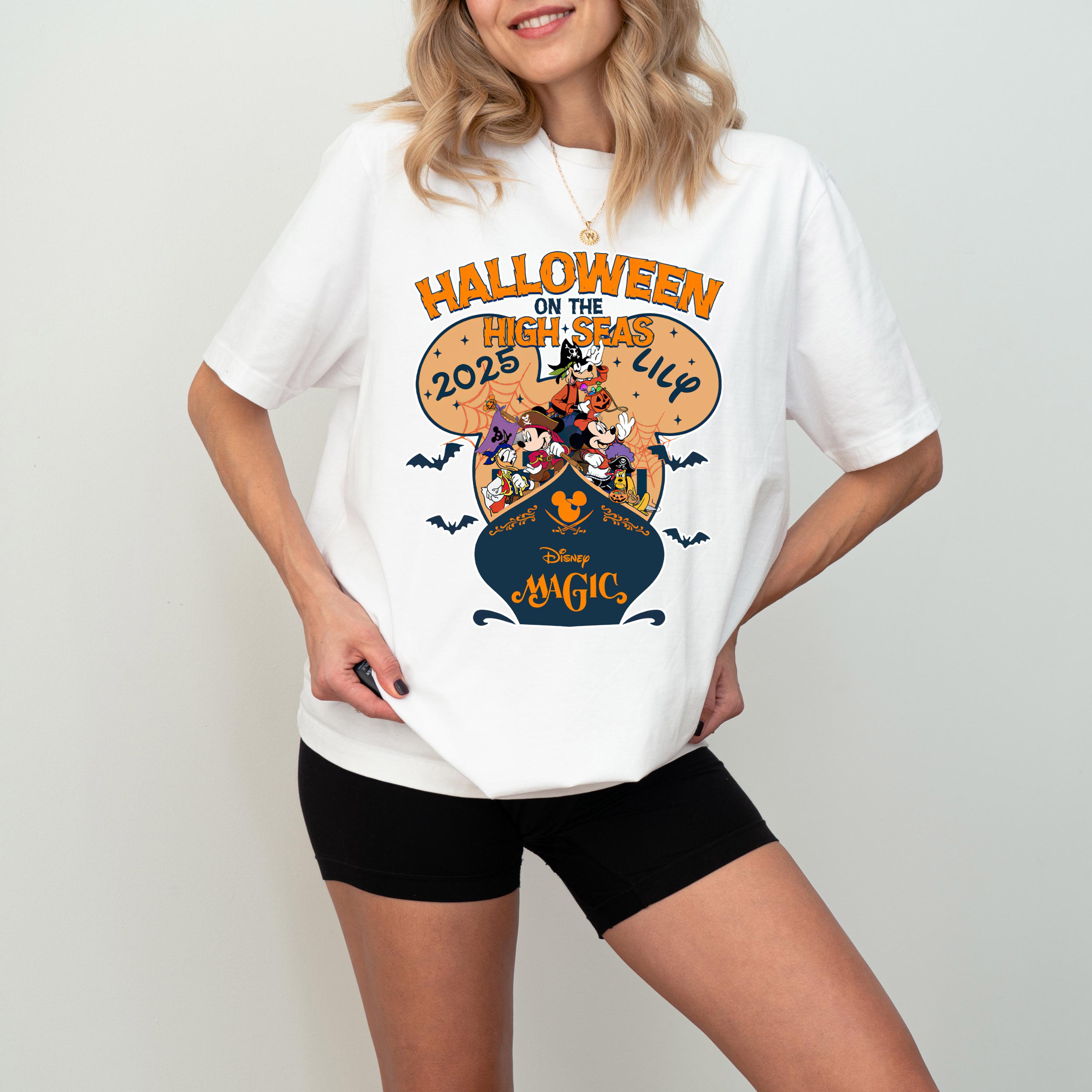 Halloween On The High Seas Shirt, Custom Disney Cruise Halloween Shirt, Mickey Friends Halloween Shirt, Disney Magic Cruise Horror Shirt