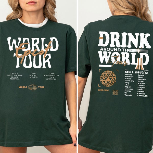 Disney Epcot World Tour Shirt, Drink Around The World Shirt, Disney Group Trip Shirts, Retro Disneyland Epcot Shirt, Epcot Disneyworld Shirt