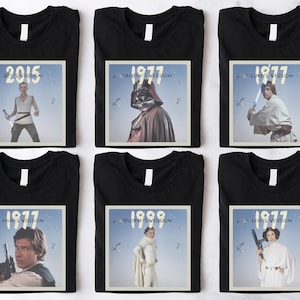 Star Wars&#39; Version 1977 Matching Shirt, Darth Vader & Padme Shirt, Leia Organa Tee, Disney Skywalker Family Tee, Han Solo Shirt
