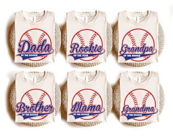 Anpassade basebollfamiljetröjor, årets rookie-tröja, personliga basebolltröjor, basebollmamma-tröja, basebolldada-tröja