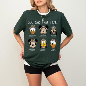 Mickey & Friends God Says Shirt, Disney Bible Verse T-Shirt, Mickey God Says That I Am Tee, Religious Kids Tee, Disneyland Motivational Tee