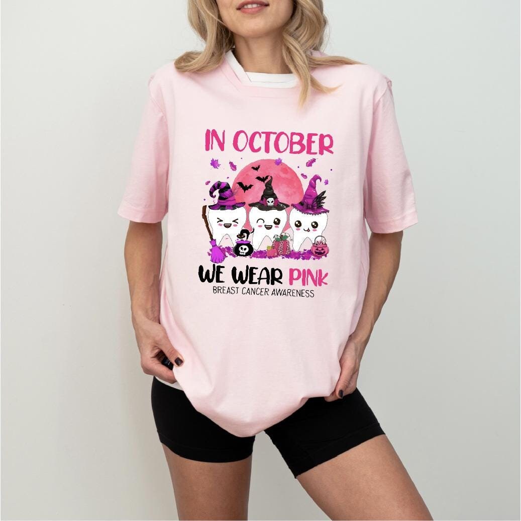 Débardeur Femme Halloween & Sensibilisation Cancer Du Sein - Motif Fantôme Rose - Octobre, Cadeau Solidaire