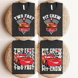 Two Fast Pit Crew Lightning McQueen Birthday Shirt, Family Matching Disney Cars Birthday Shirt, Cars Birthday Boy Tee, WDW Birthday Boy Tee
