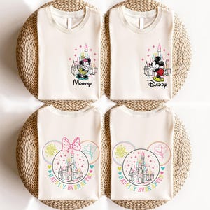 Disney Happily Ever After Sweatshirt, Minnie & Mickey Custom Sweater, Mickey Minnie Couple Shirt, Disneyland Castle Wife Husband Sweatshirt