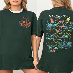 Chemise Le Roi Lion Disney, chemise Hakuna Matata, voyage au royaume des animaux, t-shirt carte Le Roi Lion, pull Pride Rock, t-shirt vacances Disneyland Safari
