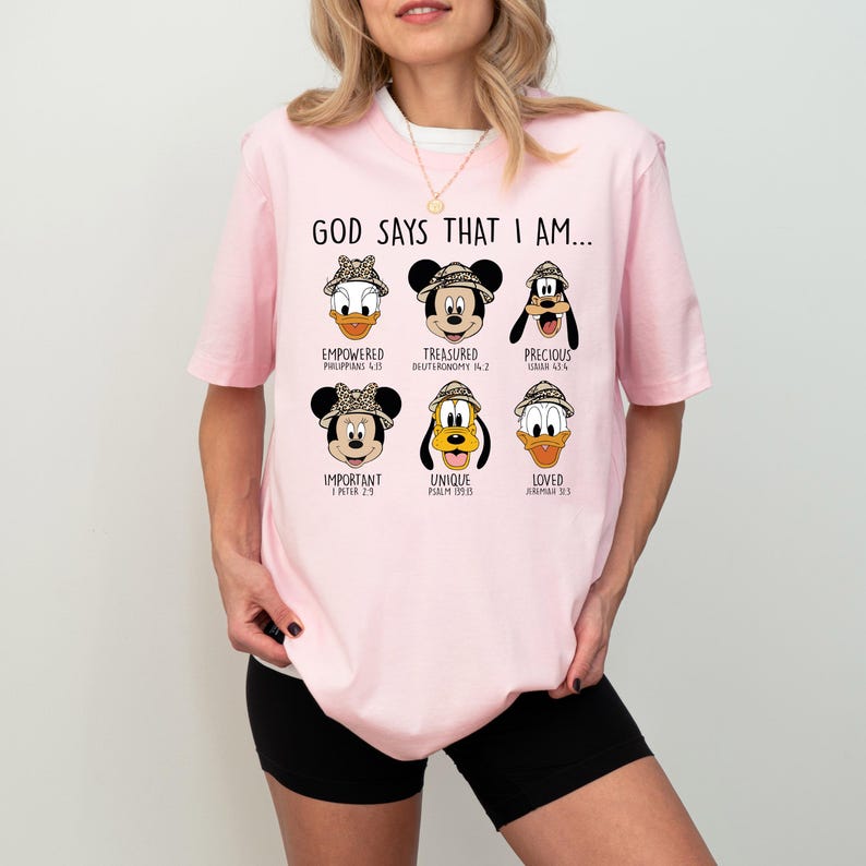 Mickey & Friends God Says Shirt, Disney Bible Verse T-Shirt, Mickey God Says That I Am Tee, Religious Kids Tee, Disneyland Motivational Tee