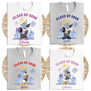 Disney Class Of 2026 Shirt, Custom Mickey And Friends Senior Shirt, Minnie Graduate Tee, Graduation Group Tee, Disneyland Castle Grad Party