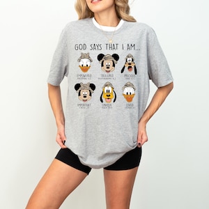 Mickey & Friends God Says Shirt, Disney Bible Verse T-Shirt, Mickey God Says That I Am Tee, Religious Kids Tee, Disneyland Motivational Tee