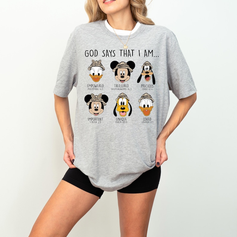 Mickey & Friends God Says Shirt, Disney Bible Verse T-Shirt, Mickey God Says That I Am Tee, Religious Kids Tee, Disneyland Motivational Tee