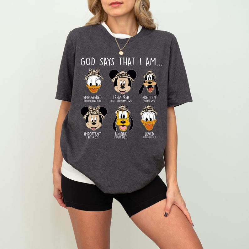 Mickey & Friends God Says Shirt, Disney Bible Verse T-Shirt, Mickey God Says That I Am Tee, Religious Kids Tee, Disneyland Motivational Tee
