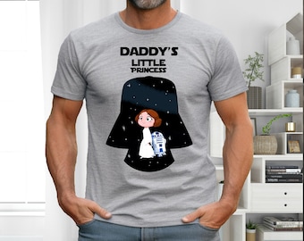 Camiseta de la princesita de papá, camiseta de Star Wars para padre e hija, camiseta de Darth Vader, camiseta de la princesa Leia, camiseta del viaje del Día del Padre