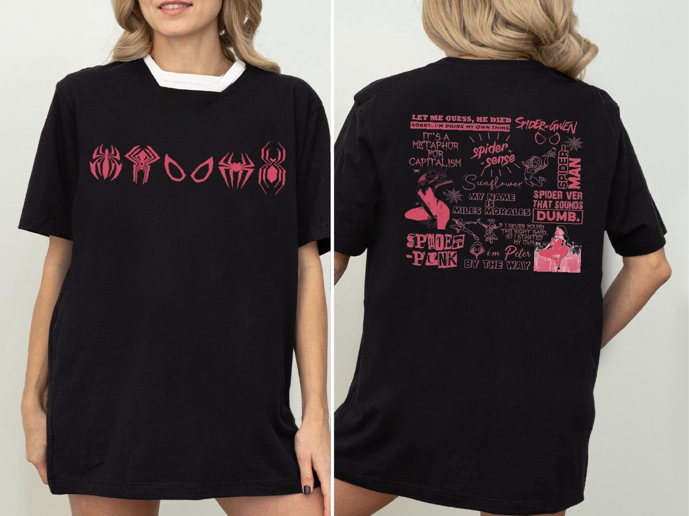 Camiseta de Spiderman de Marvel, camiseta de Spider-Girl, camiseta rosa araña, camiseta Spider-Sense, camiseta a juego de Spider-Girls, camiseta a juego familiar