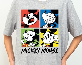 Chemise Mickey Mouse, chemise Mickey Portre Disney, T-shirt enfant pose Mickey, chemise Mickey Disneyworld, pull voyage assorti pour la famille Disneyland