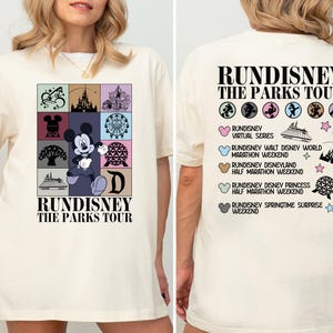 Run Disney The Parks Tour T-Shirt, Mickey Marathon Wochenende Shirt, Run Mickey Shirt, Disneyland Familien Marathon 2025 Sweatshirt