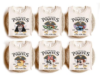 Maglietta dei pirati con personaggi Disney, Maglietta dei pirati di Topolino e Minnie, Yo Ho Yo Ho, La vita da pirata per me, Maglietta dei pirati per bambini di Pooh, Viaggio a Disneyland