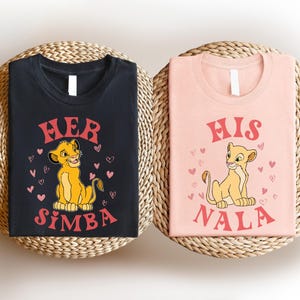 Her Simba His Nala Valentine Shirt, Disney Lion King Valentine&#39;s Day Shirt, Nala And Simba Couple Shirt, Disneyland Wife Husband Tee