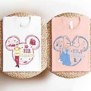Princess & Prince Valentine Shirt, Disney Couple Shirt, Cinderella And Charming Honeymoon Shirt, Disneyland Valentine Day Trip Sweatshirt