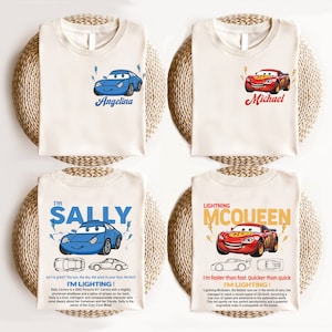 Disney Lightning McQueen & Sally Cars Shirt, Piston Cup Champion Shirt, Disney Car Race Shirt, Disneyland Vacation Tee, Disney Girl Boy Tee