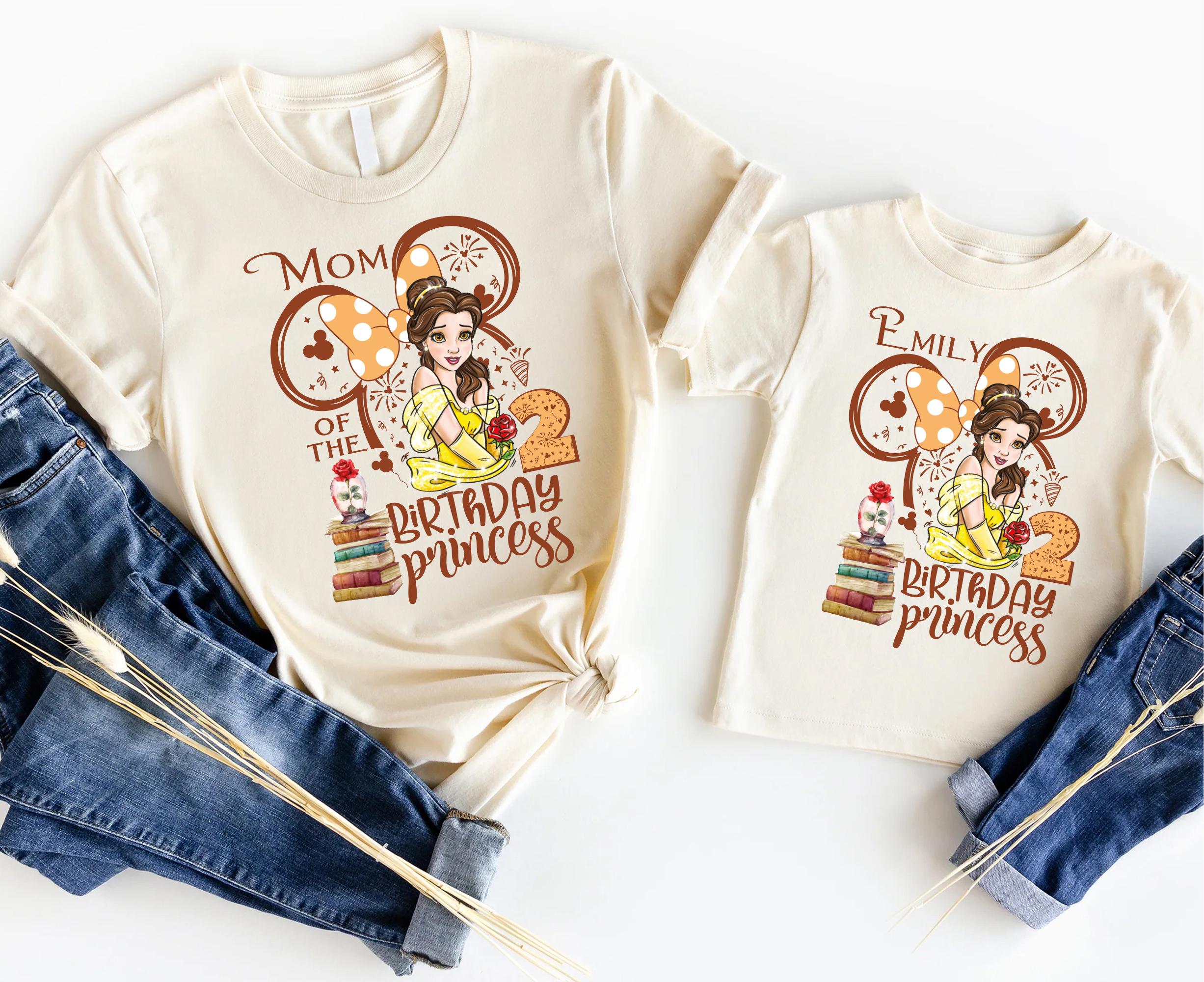 Princess Belle Birthday Shirt, Disney Custom Birthday Girl Sweatshirt, Beauty And Beast Birthday Shirts, Princess Belle Family Bday Party