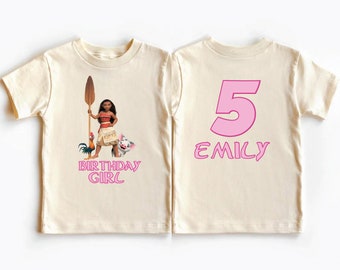 Camiseta de cumpleaños de Disney Moana, camiseta de cumpleaños de la princesa Moana, camiseta de cumpleaños de la princesa Disneyland, camiseta de cumpleañera, cumpleaños de Moana Hei Hei