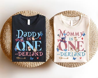 Camiseta de Alicia en el País de las Maravillas, sudadera con el viaje a Disney Onederland, suéter con el viaje a Papá en Onederland, camiseta de fantasía para mamá, camiseta familiar a juego de Disneyland