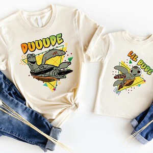 Duuude und Lil Dude Shirt, Disney Squirt Crush Shirt, Findet Nemo Duuude & Lil Dude T-Shirt, Vater und Sohn T-Shirt, Disneyland Vatertag