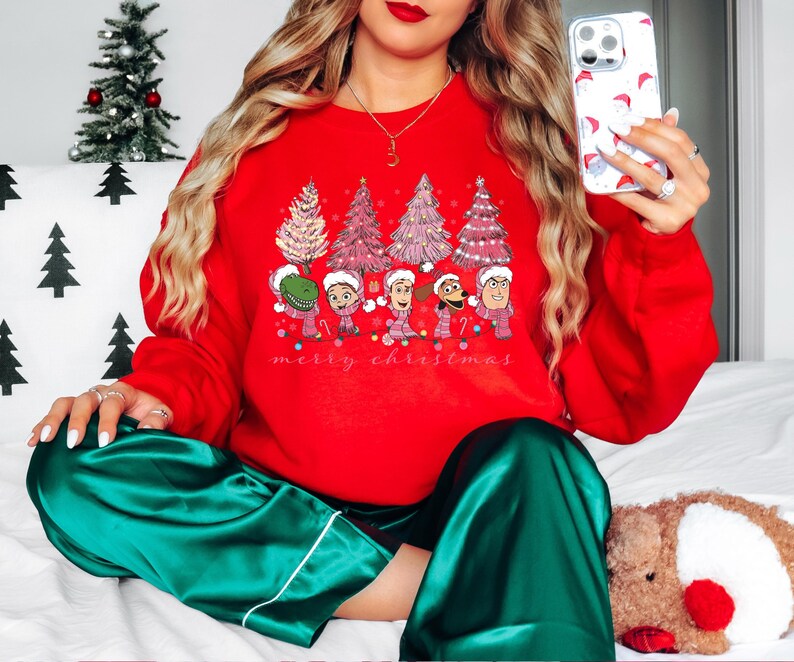 Toy Story Merry Christmas Shirt, Disney Pink Toy Story Xmas Sweatshirt, Pixar Xmas T-Shirt, Woody & Buzz Christmas Tee, Disneyland Party