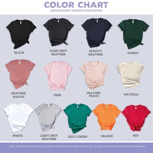 the color chart for a women's t - shirt