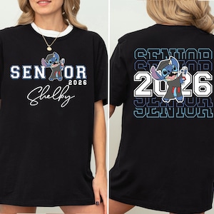 Custom Disney Stitch Senior 2026 Shirt, Graduate Disneyland Shirt, Senior Squad Tee, Class of 2026 Shirt, Disney Grad Gift, Senior Party Tee