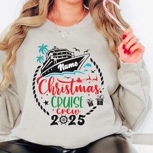 Custom Christmas Cruise Crew 2025 Shirt, Xmas Cruise Crew T-Shirt, Christmas Cruising Sweatshirt, Cruise Group Tee, Cruise Crew Xmas Holiday