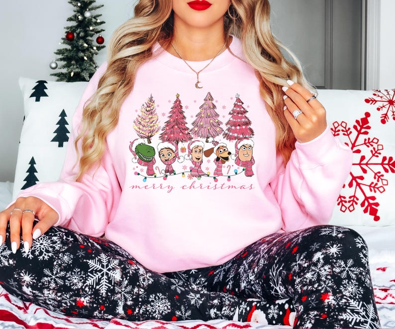 Toy Story Merry Christmas Shirt, Disney Pink Toy Story Xmas Sweatshirt, Pixar Xmas T-Shirt, Woody & Buzz Christmas Tee, Disneyland Party