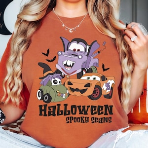 Disney Cars Halloween Shirt, Halloween Spooky Seans Cars Shirt, Lightning Mcqueen Car Halloween Tee, Trick Or Treat Sweater, Disneyland Trip